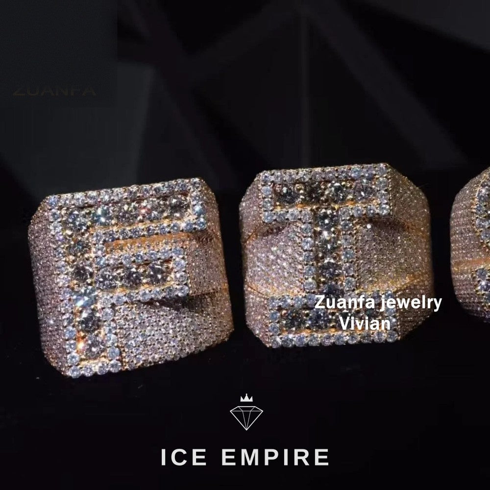 Iced Out 925 Silver Moissanite Ring