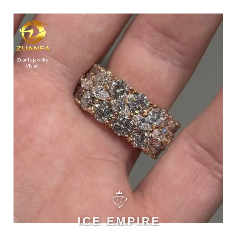 Iced Out Gold Plated Moissanite Ring