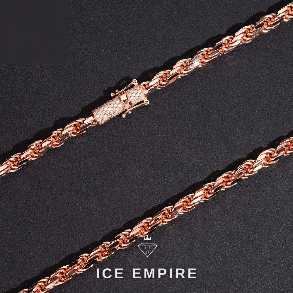 Iced Out Rose Gold Plated Moissanite Cuban Chain