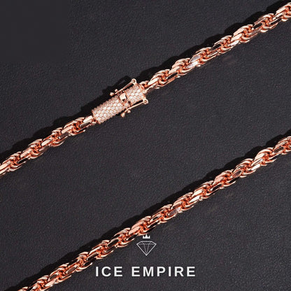 Iced Out Rose Gold Plated Moissanite Cuban Chain