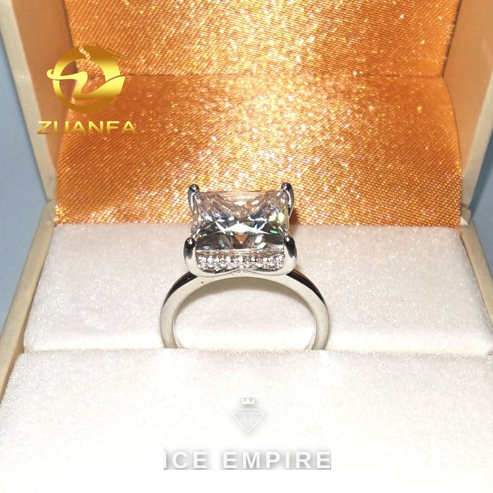 Iced Out 925 Silver Moissanite Wedding Band