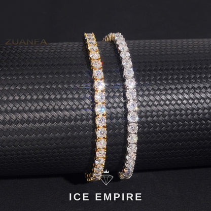 Iced Out Gold Plated Moissanite Tennis Chain