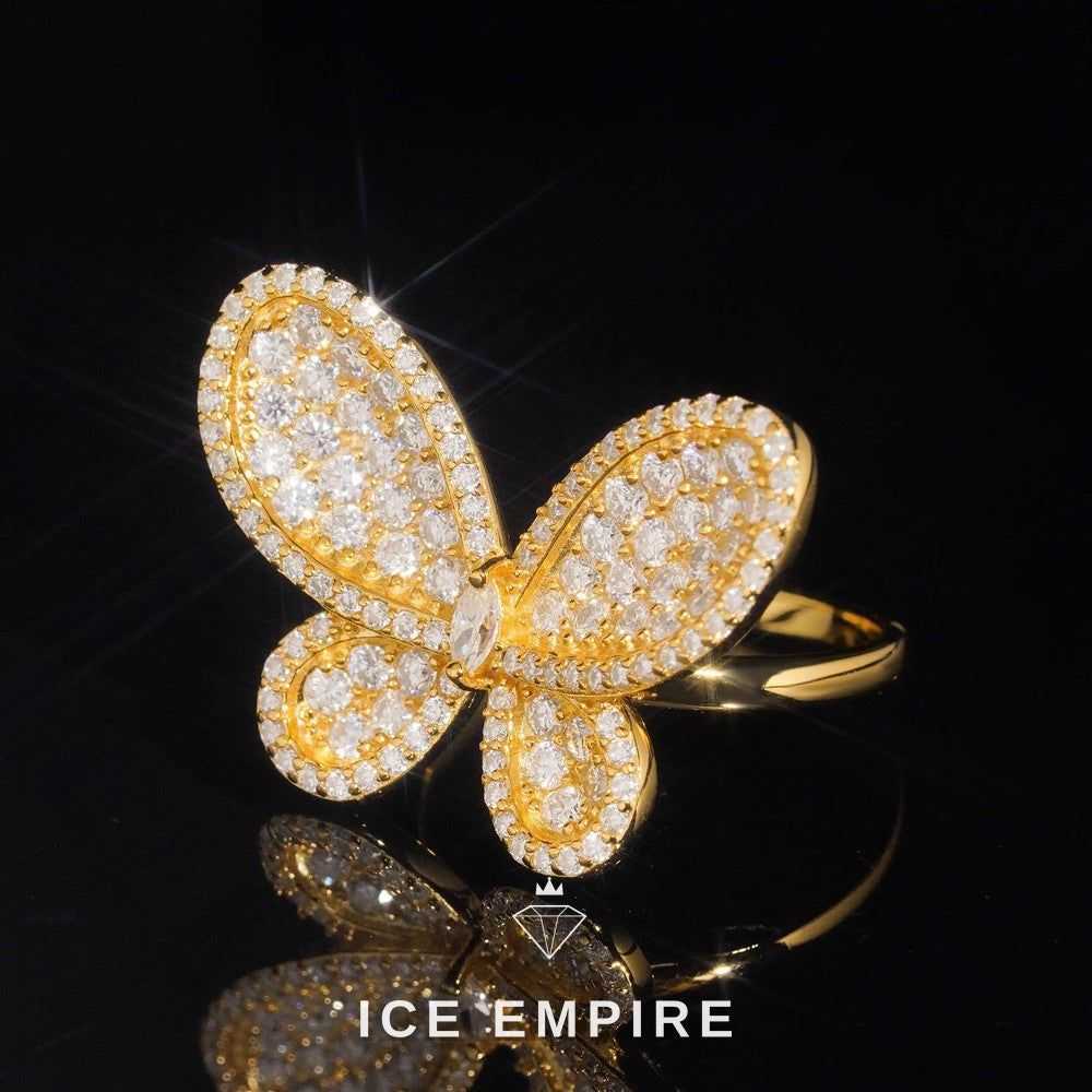 Iced Out Rose Gold Plated Moissanite Ring