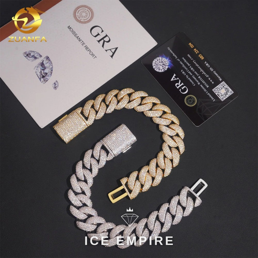 Iced Out Rose Gold Plated Moissanite Cuban Chain
