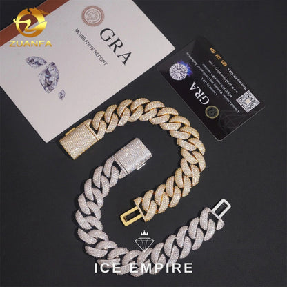 Iced Out Rose Gold Plated Moissanite Cuban Chain