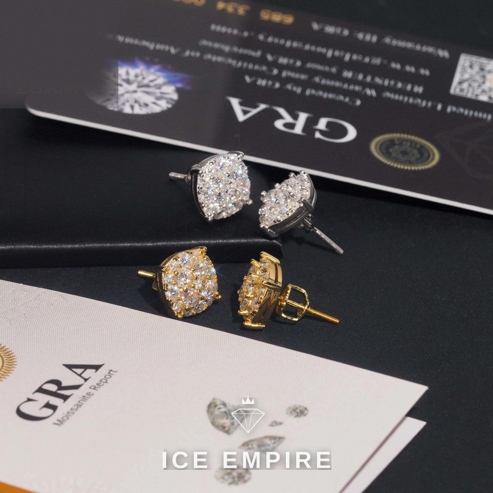 Iced Out Gold Plated Moissanite Earrings