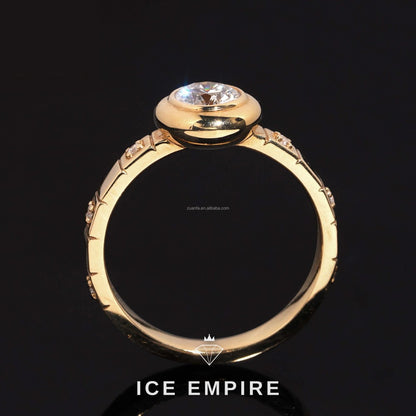 Iced Out 18K Gold Lab Grown Diamond Engagement Ring