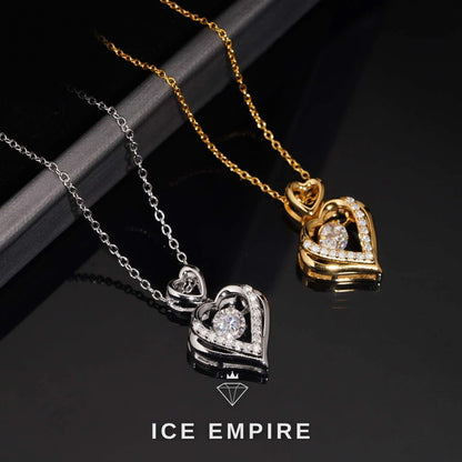 Iced Out Heart 925 Silver Lab Grown Diamond Pendant
