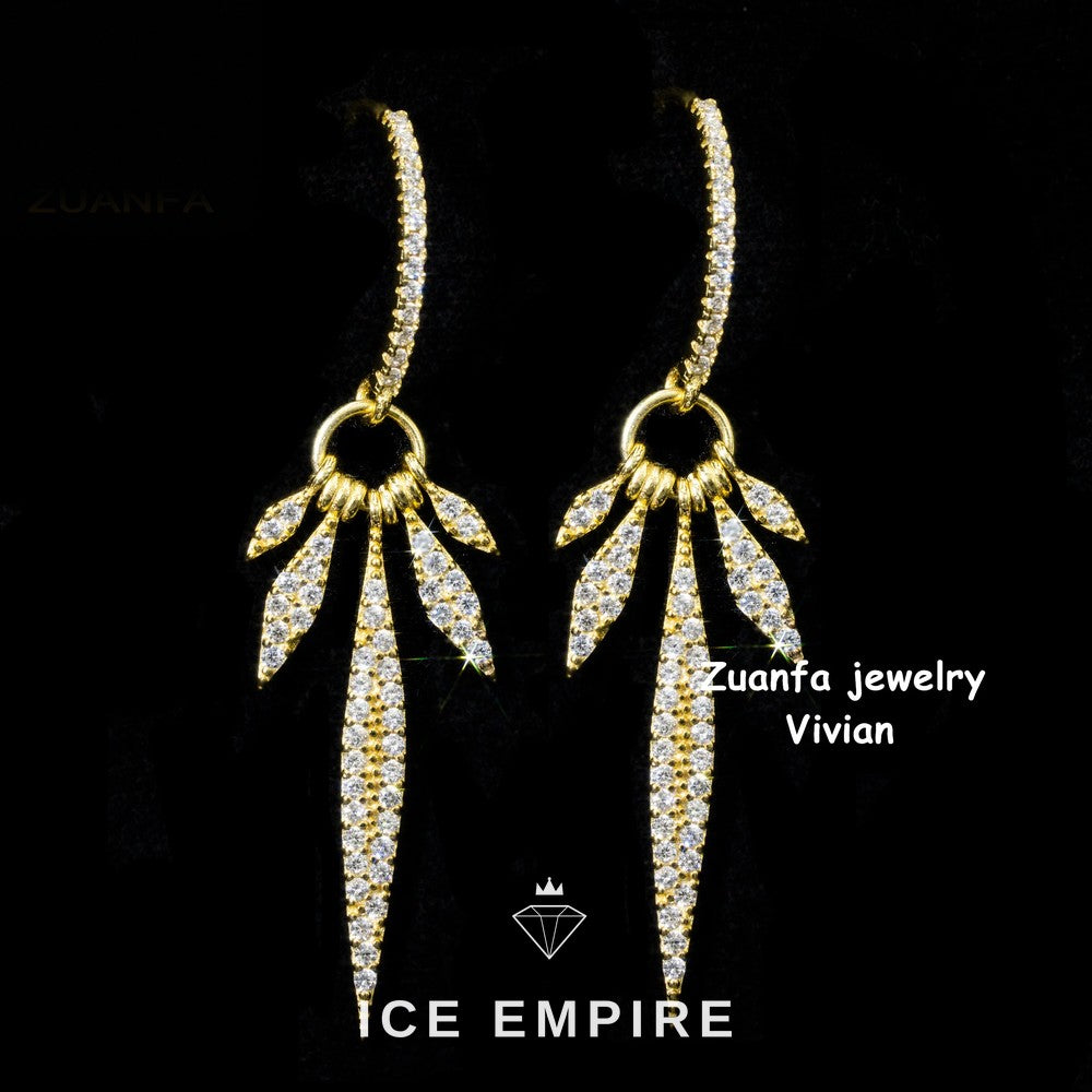 Iced Out 925 Silver Moissanite Earrings