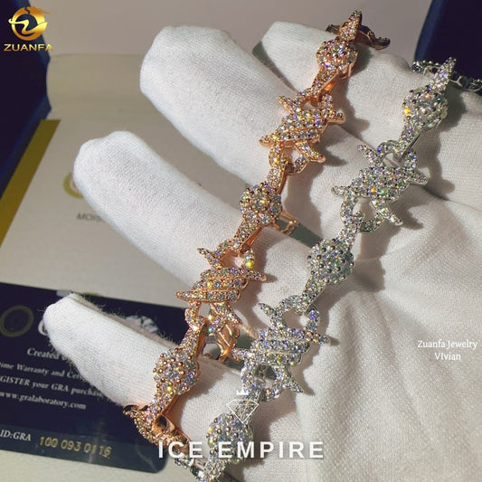 Iced Out Rose Gold Plated Moissanite Cuban Chain