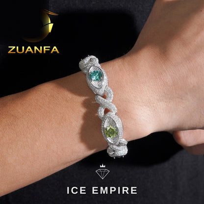 Iced Out 925 Silver Moissanite Cuban Chain