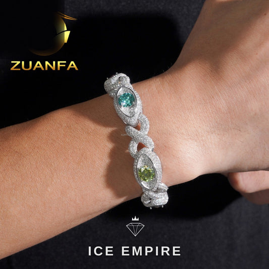 Iced Out 925 Silver Moissanite Cuban Chain