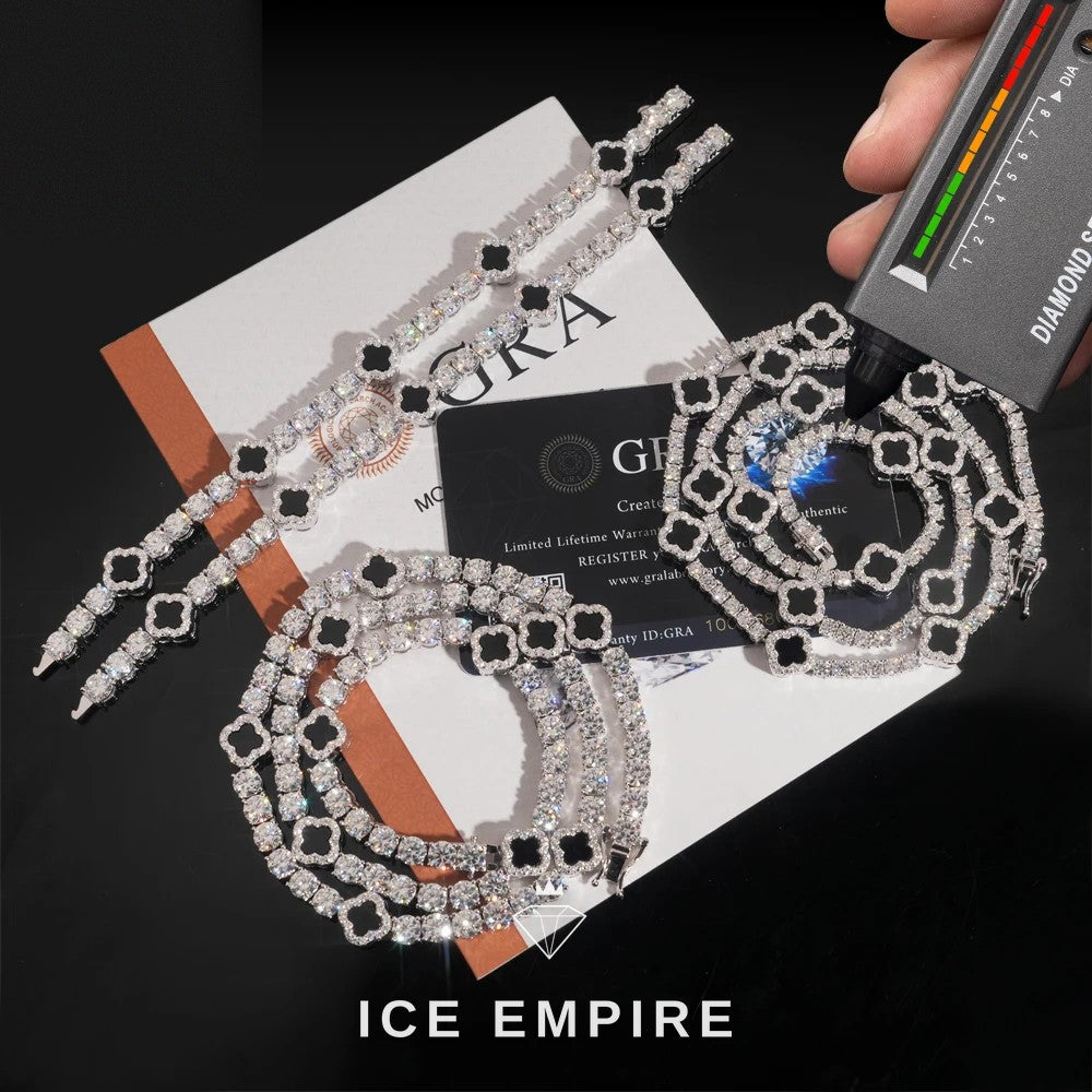 Iced Out 925 Silver Moissanite Tennis Chain