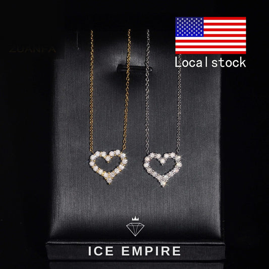 Iced Out Heart Gold Plated Pendant