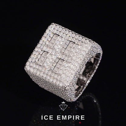 Iced Out Baguette 925 Silver Moissanite Ring