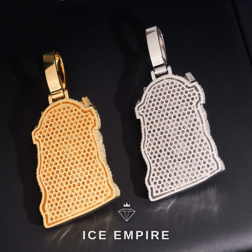 Iced Out Baguette 925 Silver Pendant