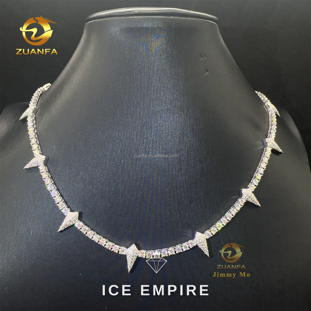 Iced Out Cluster Rose Gold Plated Moissanite Cuban Chain