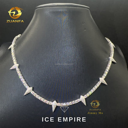 Iced Out Cluster Rose Gold Plated Moissanite Cuban Chain