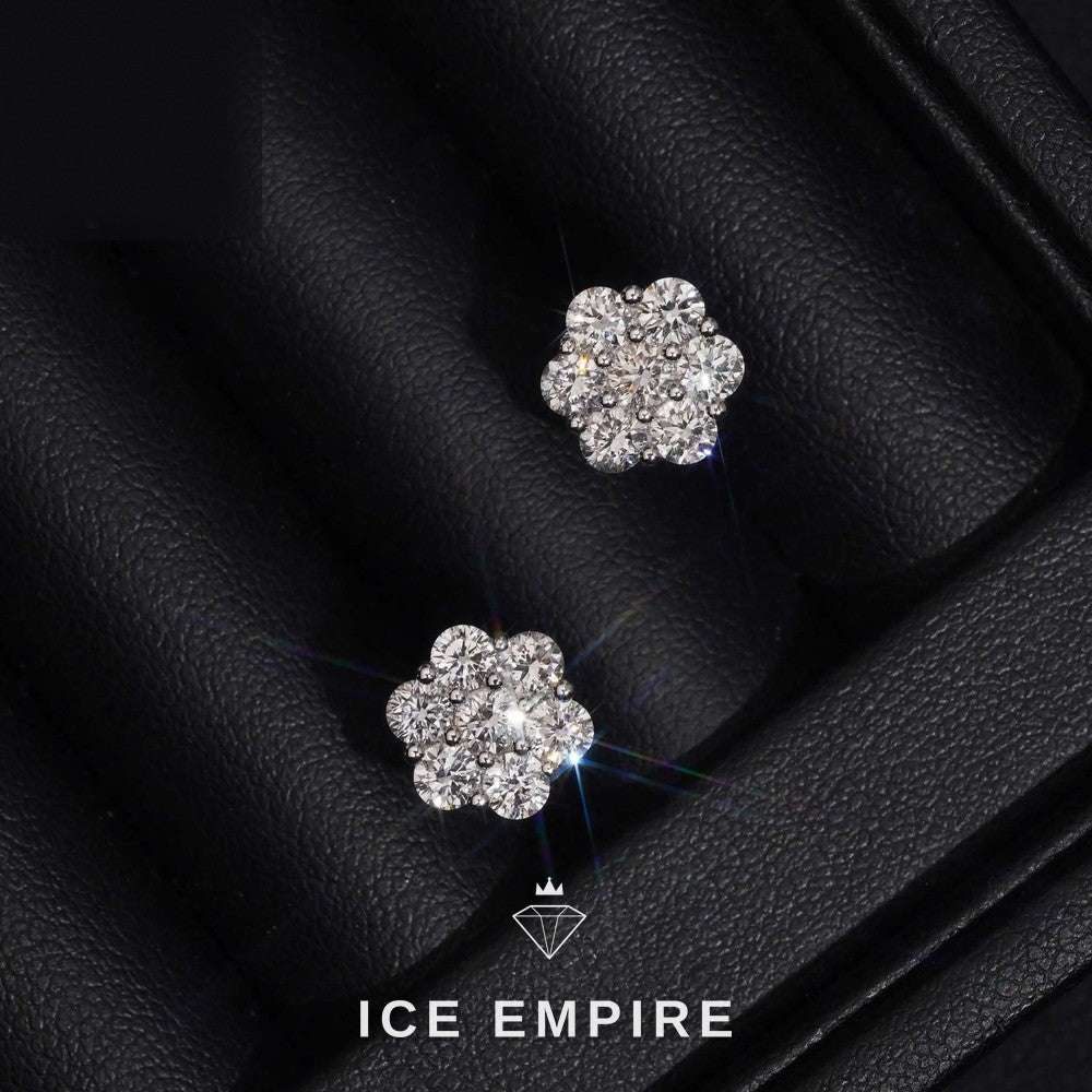 Iced Out Rose Gold Plated Lab Grown Diamond Earrings