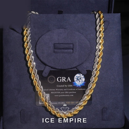 Iced Out Rose Gold Plated Moissanite Cuban Chain