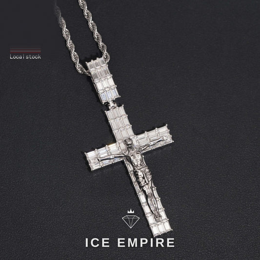 Iced Out Baguette 925 Silver Moissanite Pendant