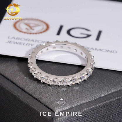 Iced Out 10K Gold Lab Grown Diamond Wedding Band
