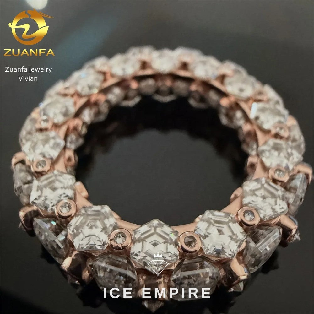 Iced Out 925 Silver Moissanite Ring