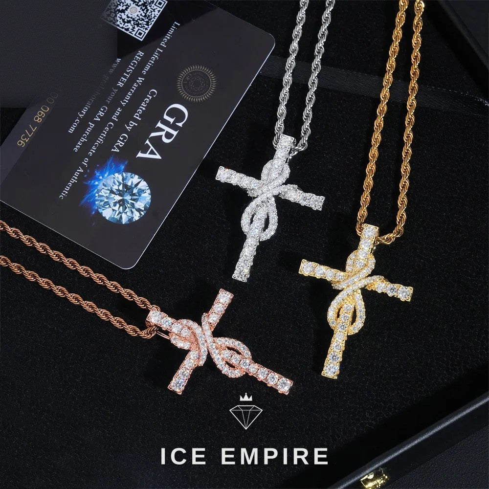 Iced Out Baguette Rose Gold Plated Moissanite Pendant