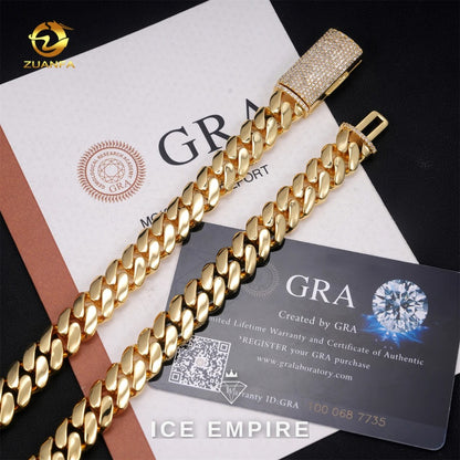 Iced Out Rose Gold Plated Moissanite Cuban Chain