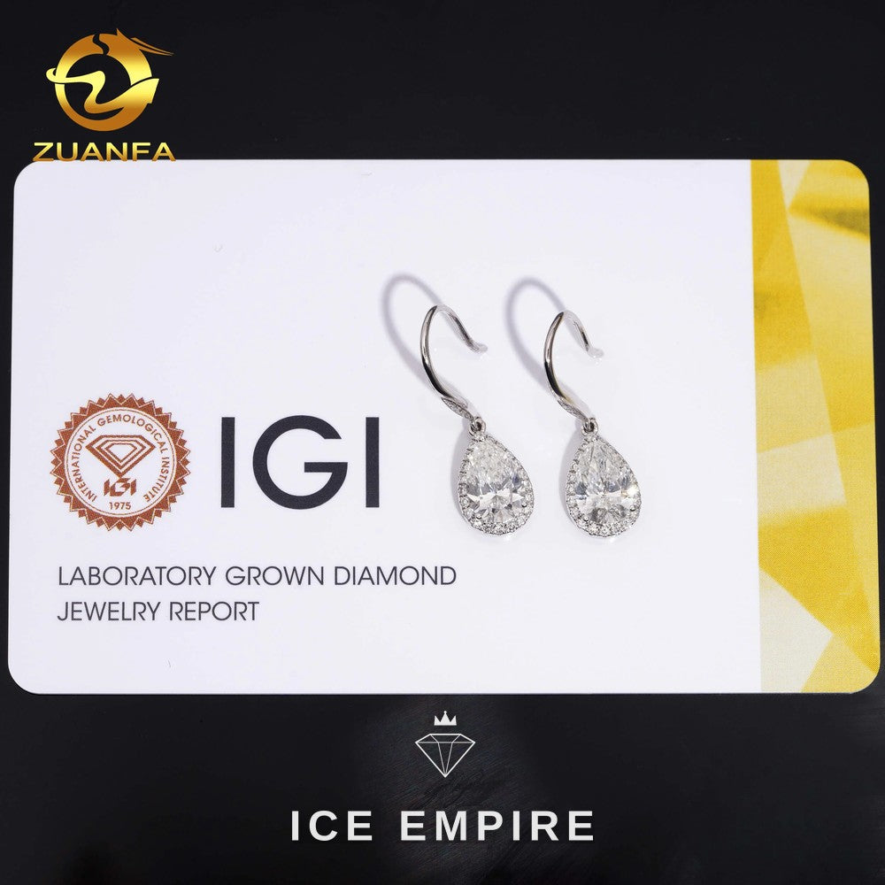 Iced Out 18K Gold Lab Grown Diamond Earrings