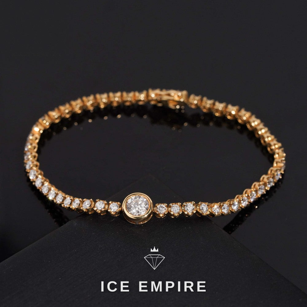 Iced Out 18K Gold Lab Grown Diamond Tennis Bracelet