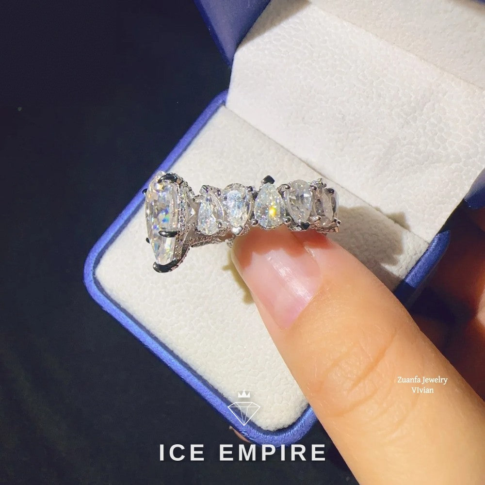 Iced Out 925 Silver Moissanite Ring
