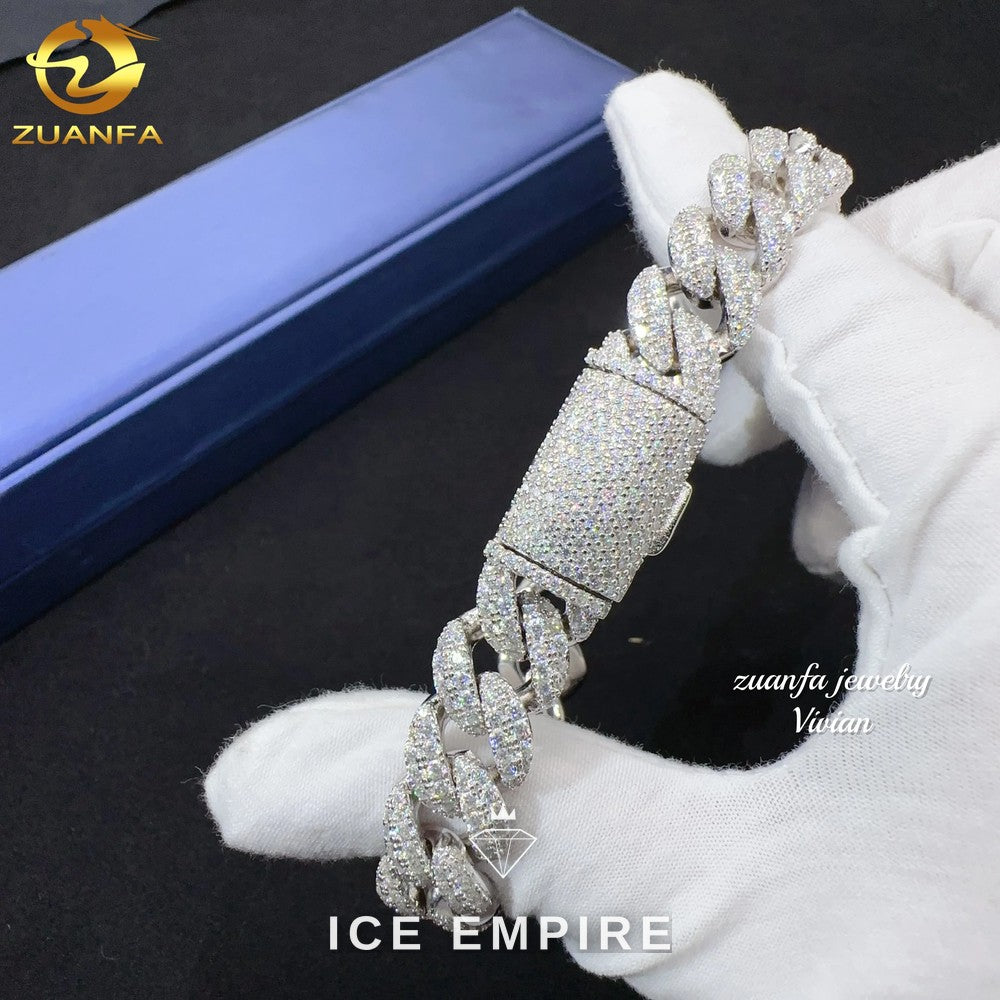 Iced Out Rose Gold Plated Moissanite Cuban Chain