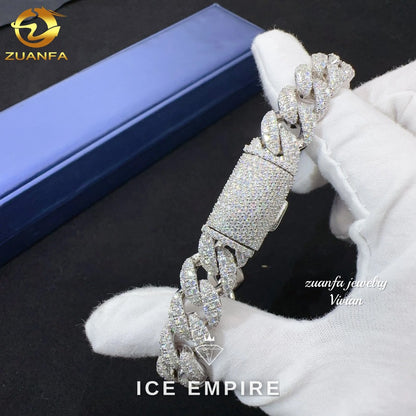 Iced Out Rose Gold Plated Moissanite Cuban Chain