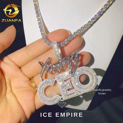 Iced Out 925 Silver Moissanite Pendant
