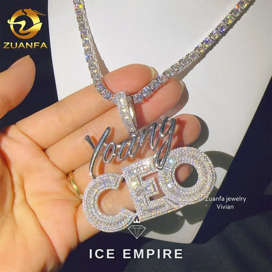 Iced Out 925 Silver Moissanite Pendant