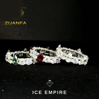 Iced Out 925 Silver Moissanite Ring