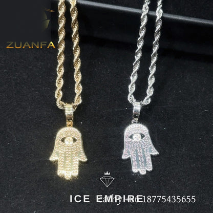 Iced Out Rose Gold Plated Moissanite Rope Chain