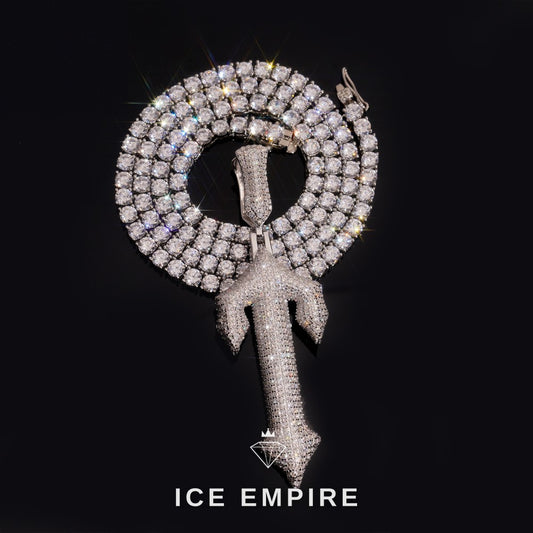 Iced Out Cross Rose Gold Plated Cuban Chain