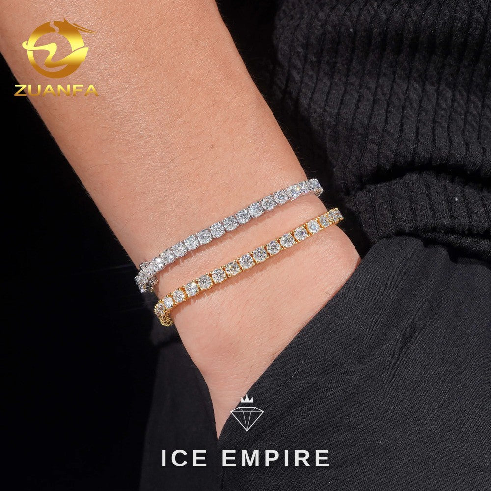 Iced Out Rose Gold Plated Moissanite Tennis Chain
