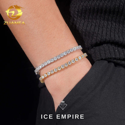 Iced Out Rose Gold Plated Moissanite Tennis Chain