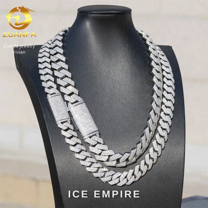 Iced Out Rose Gold Plated Moissanite Cuban Chain