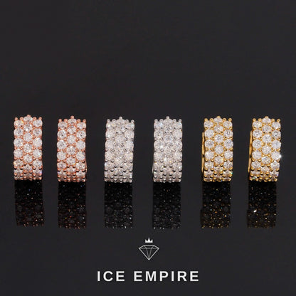 Iced Out 925 Silver Moissanite Hoop Earrings