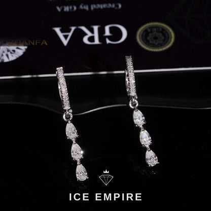 Iced Out 925 Silver Moissanite Hoop Earrings