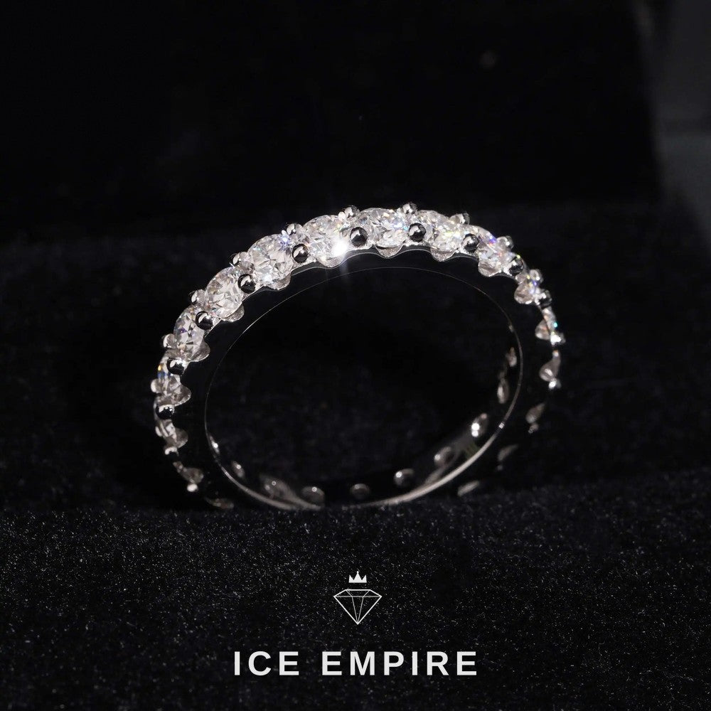 Iced Out 10K Gold Lab Grown Diamond Wedding Band