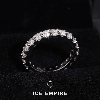 Iced Out 10K Gold Lab Grown Diamond Wedding Band