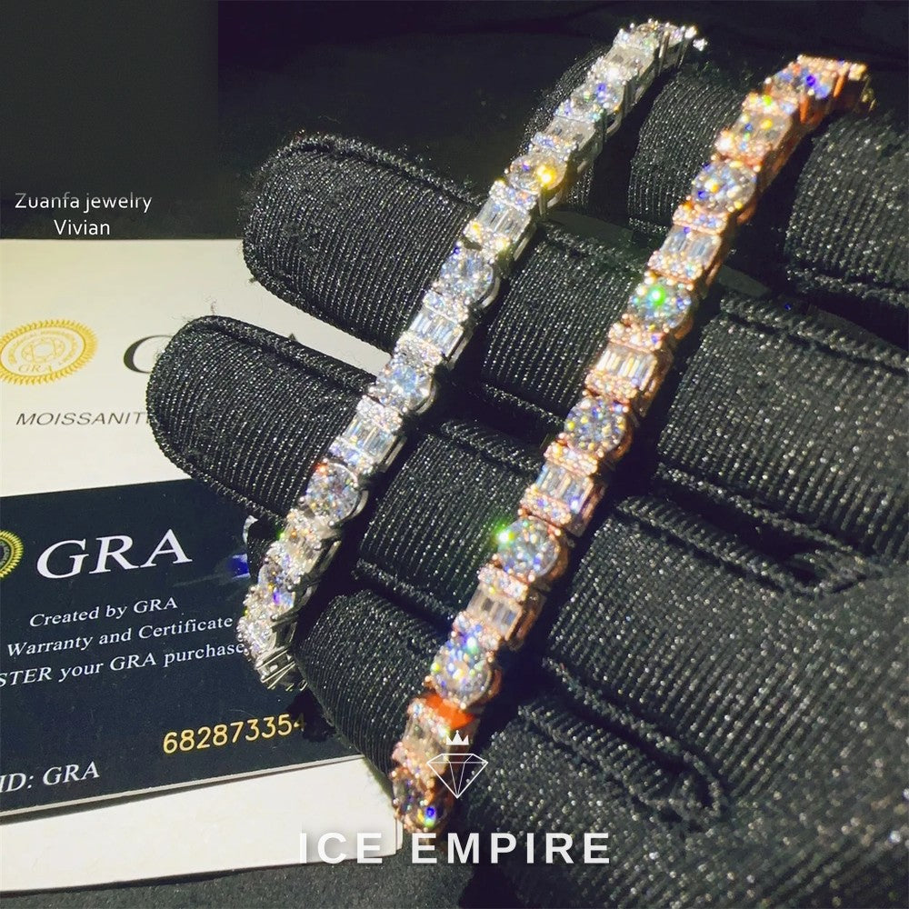 Iced Out 925 Silver Moissanite Tennis Chain