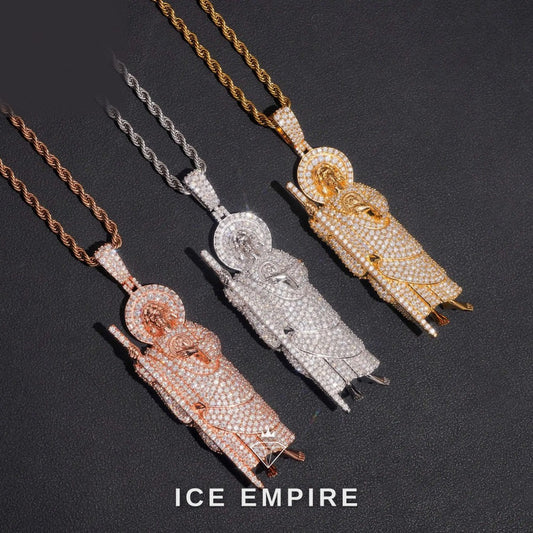 Iced Out Rose Gold Plated Moissanite Pendant