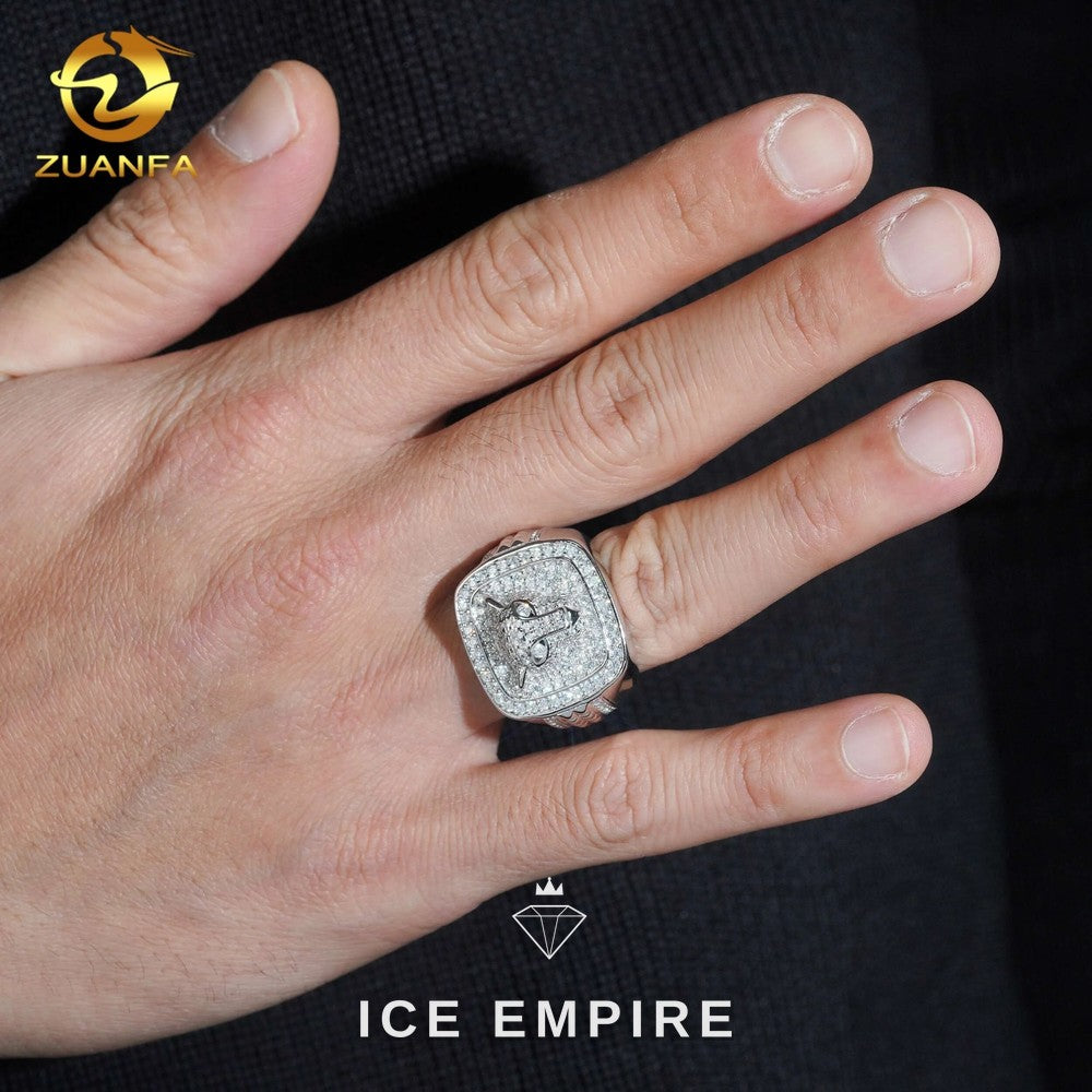 Iced Out Rose Gold Plated Moissanite Ring