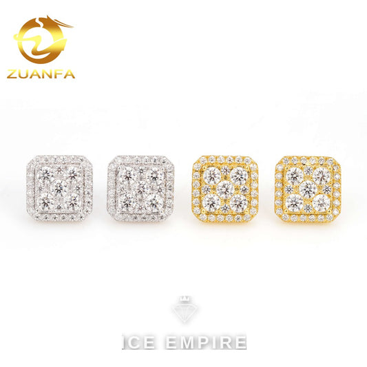 Iced Out Gold Plated Moissanite Earrings